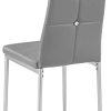 31md9F5K9NL._AC_.jpg Tectake 800882 Lot de 8 Chaises de Salle à Manger Design Cadre en Acier Dossier à Strass - Diverses Couleurs (Gris)