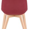 CLP Chaise De Salle A Manger Passaic en Velours I Chaise avec Surface D'assise Matelassée Pieds en Bois De Hêtre, Couleur:Rouge