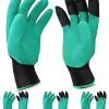 4 paires de gants de jardinage avec griffes imperméables et 4 paires de gants de jardinage avec griffes imperméables et respirants pour creuser, planter, désherber, protéger les ongles et les doigts, meilleur cadeau de jardinage pour homme et femme