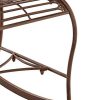 41S6c9wSL._AC_.jpg CLP Fauteuil A Bascule Ansan I Chaise A Bascule pour L'Extérieur en Fer Forgé avec Design Antique I Chaise De Jardin avec Accoudoirs Et Dossier, Couleur:Marron Antique