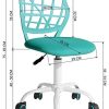 41ThXjDfIL._AC_.jpg Chaise de Bureau Chaise de Bureau pivotante réglable Siège en Tissu Chaise de Bureau Ergonomique sans accoudoir Turquoise