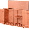 41x0tCazL._AC_.jpg Outsunny Armoire de Jardin sur Pied Double Porte étagère et Toit bitumé relevable dim. 128L x 50l x 90H cm Bois Sapin pré-huilé