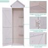 41-rW6MmHmL._AC_.jpg Outsunny Armoire abri de Jardin Remise pour Outils 3 étagères Porte loquet Toit Pente bitumé 68L x 65l x 214H cm pin Massif traité Blanc