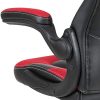 Flash Furniture Chaise de Jeu à Dossier Haut, Fauteuil de Bureau Ergonomique, avec accoudoirs réglables et Tissu en Maille, idéale comme Chaise de Joueur, pour la Maison et Le Bureau, Rouge