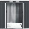 410FKcIAjAL._AC_.jpg GIANTEX Abri de jardin en métal pour vélo, maison pour outils, portes et fenêtres coulissantes, 213 x 130 x 173 cm