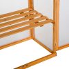 411Lg74di-L._AC_.jpg Outsunny Mini Serre de Jardin 3 Niveaux dim. 76L x 47l x 110H cm Double Porte Toit ouvrant Bois Sapin lasuré Polycarbonate