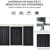 411ROQVSDWL._AC_.jpg Outsunny Abri de Jardin Remise à Outils en Acier galvanisé avec Portes coulissantes, dim. 280L x 130l x 172H cm, Gris-Noir