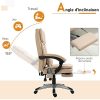 Vinsetto Fauteuil de bureau direction massant hauteur réglable dossier inclinable repose-pied coussin lombaires revêtement synthétique beige