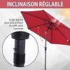 413rOtJx8pS._AC_.jpg Outsunny Parasol inclinable de Jardin Balcon terrasse manivelle Toile Polyester imperméabilisée Haute densité 180 g/m² Ø2,7 x 2,35H m alu Rouge Vineux
