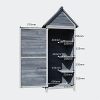 414j47we1DL._AC_.jpg WilTec Armoire de Jardin en Bois Gris 77x53x179cm avec Porte & Toit en Pente avec Isolation bitumineuse