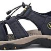 FLARUT Homme Sandales de Randonnée Orteil Fermé Crochet&Boucle De Plein air Randonnée Cuir Chaussures