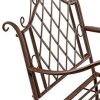 415o1EXKL._AC_.jpg CLP Fauteuil A Bascule Ansan I Chaise A Bascule pour L'Extérieur en Fer Forgé avec Design Antique I Chaise De Jardin avec Accoudoirs Et Dossier, Couleur:Marron Antique