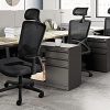 417VV8X3HmL._AC_.jpg Yaheetech Chaise Bureau Fauteuil Ergonomique en Maille Haut Dossier avec Appui-tête réglable Chaise d'Ordinateur Pivotante Charge Max 136kg Noir