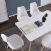 418AxXgbu5S._AC_.jpg Chaises de Salle à Manger scandinave DEWINNER, Chaise de Bureau rétro, Assise rembourrée en hêtre Massif (White, Lot de 4)