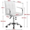 418Kr9cTuyL._AC_.jpg Yaheetech Chaise de Bureau Fauteuil pour Chambre Siège à roulettes Pivotant Réglable Capacité Max.120kg avec Dossier Accoudoir Blanc