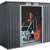 419TIqjIm1S._AC_.jpg GIANTEX Abri de jardin en métal pour vélo, maison pour outils, portes et fenêtres coulissantes, 213 x 130 x 173 cm
