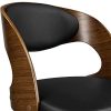 Yaheetech Chaise Bureau Bois Courbé Accoudoir Ergonomique Pivotantes Hauteur Réglable pour Salon Bar Salle de Séjour Chambre Studio Charge 136 kg Noir