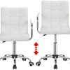 419nqRlABQL._AC_.jpg Yaheetech Chaise de Bureau Fauteuil pour Chambre Siège à roulettes Pivotant Réglable Capacité Max.120kg avec Dossier Accoudoir Blanc