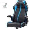 SONGMICS Fauteuil gamer, Chaise racing ergonomique, Siège de bureau pivotant, accoudoirs pliables, appui-tête amovible, hauteur réglable, acier, revêtement en PU, Noir et Bleu RCG014B01