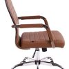 CLP Chaise De Bureau Amadora en Similicuir Ou Tissu avec roulettes I Fauteuil De Bureau Ergonomique Réglable en Hauteur I Dossier Et accoudoirs, Couleur:Brun Clair, matière:Similicuir