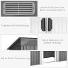 41B1w1QZ13L._AC_.jpg RELAX4LIFE Abri de Jardin en Acier Galvanisée 238 x131x181cm, Cabane de Jardin des Outils en Tôle Galvanisée avec 4 Bouches de Ventilation, 2 Portes Coulissantes, Toit Incliné, Utilisation Extérieur