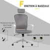 41BmuSrJuaL._AC_.jpg Vinsetto Fauteuil de bureau ergonomique en velours - 63 x 64 x 118-128 cm - gris clair