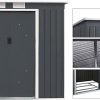 41CvXM9McTL._AC_.jpg GIANTEX Abri de jardin en métal pour vélo, maison pour outils, portes et fenêtres coulissantes, 213 x 130 x 173 cm