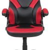 Flash Furniture Chaise de Jeu à Dossier Haut, Fauteuil de Bureau Ergonomique, avec accoudoirs réglables et Tissu en Maille, idéale comme Chaise de Joueur, pour la Maison et Le Bureau, Rouge