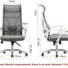 41Ed2HC7R8L._AC_.jpg Allguest Chaise de Bureau Ergonomique avec Filet Respirant, Soutien Lombaire réglable, Dossier Haut, Coussin en éponge, Angle de Dossier réglable Certification EN1335, Blanc