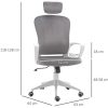 41EltnH7wtL._AC_.jpg Vinsetto Fauteuil de bureau ergonomique en velours - 63 x 64 x 118-128 cm - gris clair