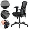 SONGMICS Siège de Bureau Pivotant Fauteuil Ergonomique en Maille Respirant 3 leviers de Réglage, Support Lombaire, avec accoudoir réglable en polyuréthane, Dossier réglable en Hauteur, OBN52BK