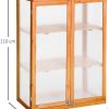 41FrAkgI42L._AC_.jpg Outsunny Mini Serre de Jardin 3 Niveaux dim. 76L x 47l x 110H cm Double Porte Toit ouvrant Bois Sapin lasuré Polycarbonate