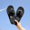 41Fu3k0K3kL._AC_.jpg AX BOXING Tong Hommes Beau Plage Cuir Sandales Claquette Bleu Rouge Doux Antidérapant Taille 41-46
