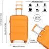 41G-mOgdemL._AC_.jpg Kono Valise Trolley Taille Moyenne 65cm Valise de Transport Rigide en Polypropylène Légere à 4 roulettes avec Serrure TSA Intégré 66L