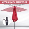 41I6QWKJJ1S._AC_.jpg Outsunny Parasol inclinable de Jardin Balcon terrasse manivelle Toile Polyester imperméabilisée Haute densité 180 g/m² Ø2,7 x 2,35H m alu Rouge Vineux