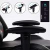 KASORIX Chaise Gaming Inclinable Chaise Bureau Ergonomique Fauteuil Gamer en Cuir PU Hauteur réglable Chaise Gamer avec Repose-Pieds et Massage Siege Gamer Oreiller Lombaire 8509-Noir