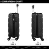 Kono Valise Cabine ABS 20 Pouces Rigide Léger avec 4 roulettes (Noir)