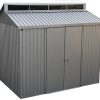 Duramax Aluminium 8 x 6 (4 m²) Abri de Jardin, pour Ranger Les vélos, Les Outils et Le BBQ, Comprend Un kit de Lucarne, Un kit de Fondation, Une fenêtre latérale et des Portes Doubles verrouillables