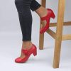 41NoOyKkkDL._AC_.jpg Femmes Talon Moyen Large Babies Cuir doublé Confort Escarpin Chaussure Pointure