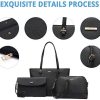 LOVEVOOK Sac à Main Femme Ensemble Sac à Bandoulière Sac à Main épuale en PU Cuir Sac Porté Main de 3 Pièces Grand Concepteur Sac Fourre-tout Moyen Grand Mode élégant Noir