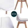 41RUZMKCoqL._AC_.jpg Chaises de Salle à Manger scandinave DEWINNER, Chaise de Bureau rétro, Assise rembourrée en hêtre Massif (White, Lot de 4)