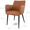 41SLpApSWYL._AC_.jpg Damiware Rose Chaise avec Accoudoir | Salle à Manger Confort Revêtement en Tissu (Cognac)