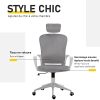 41TgkOxBJL._AC_.jpg Vinsetto Fauteuil de bureau ergonomique en velours - 63 x 64 x 118-128 cm - gris clair