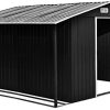 41UemMe39zL._AC_.jpg Zelsius Kit de Construction pour abri de Jardin | Toit de remorquage 303 x 156/146 x 42 cm | Support pour Outils de Jardin | Résistant aux intempéries | Convient pour Le Stockage du Bois (Anthracite)