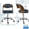 Yaheetech Chaise Bureau Bois Courbé Accoudoir Ergonomique Pivotantes Hauteur Réglable pour Salon Bar Salle de Séjour Chambre Studio Charge 136 kg Noir