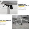 41VA6owwGlL._AC_.jpg Vinsetto Fauteuil de bureau ergonomique en velours - 63 x 64 x 118-128 cm - gris clair