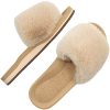 41VDXgpEeZL._AC_.jpg ONCAI Chaussons Femme Confort Peluche Claquette Bout Ouvert Pantoufles Avec Support de Voûte plantaire Tapis de Yoga Fourré Sandales Taille 36-43