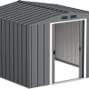 41WOb9PVnxS._AC_.jpg Duramax ECO 8 x 8 (5.85 m²) abri de Jardin en métal galvanisé par Immersion à Chaud - Anthracite avec Garnitures Blanc cassé