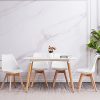 Albatros Chaises de Salle à Manger AARHUS, Lot de 4, Blanc avec Pieds en Bois Massif, Hêtre, Design Rétro Scandinave