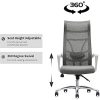 41XW82MfZvL._AC_.jpg Allguest Chaise de Bureau Ergonomique avec Filet Respirant, Soutien Lombaire réglable, Dossier Haut, Coussin en éponge, Angle de Dossier réglable Certification EN1335, Blanc